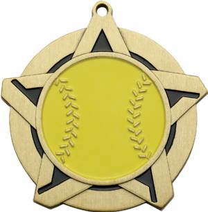 2 1/4" Super Star Series Softball Award Medal #2