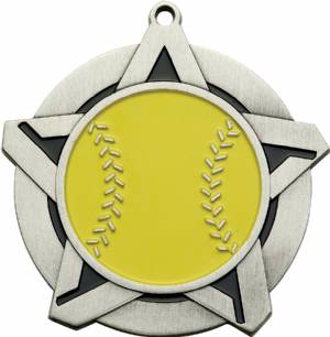 2 1/4" Super Star Series Softball Award Medal #3