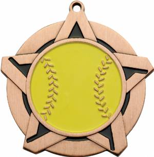 2 1/4" Super Star Series Softball Award Medal #4