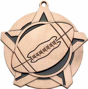 2 1/4" Super Star Series Football Award Medal #4