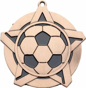 2 1/4" Super Star Series Soccer Award Medal #4