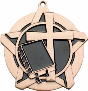 2 1/4" Super Star Series Religious Award Medal #4