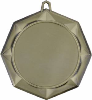 Antique Finish 3" Octagon Insert Holder Award Medal #2