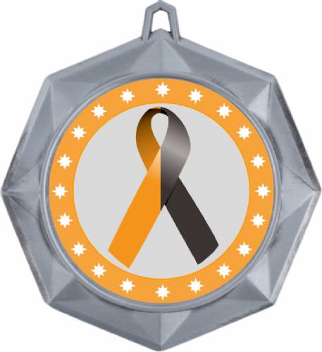 Black Orange Ribbon Awareness 3" Award Medal #3