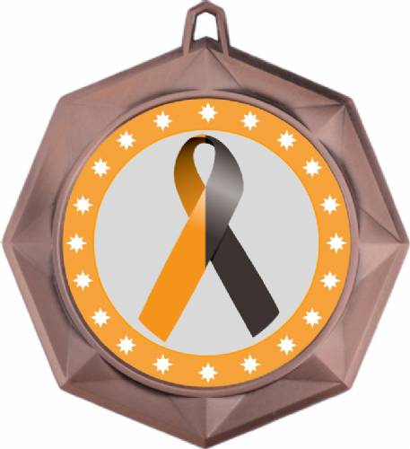 Black Orange Ribbon Awareness 3" Award Medal #4