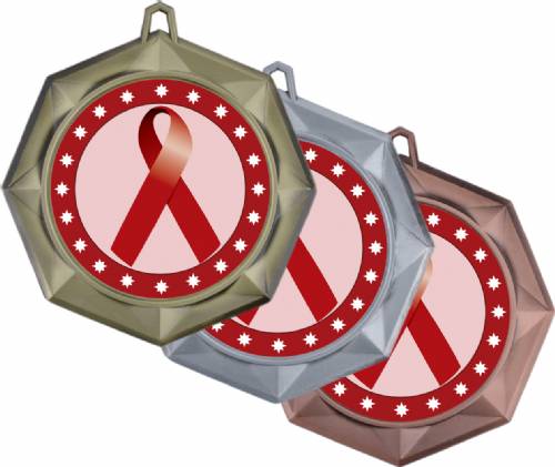 Burgundy Ribbon Awareness 3" Award Medal