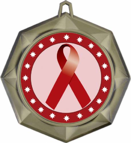 Burgundy Ribbon Awareness 3" Award Medal #2