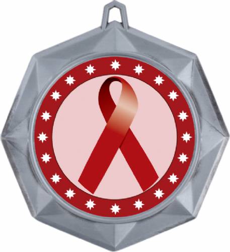 Burgundy Ribbon Awareness 3" Award Medal #3