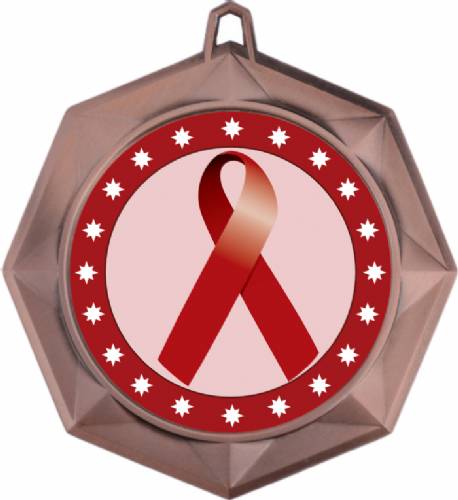 Burgundy Ribbon Awareness 3" Award Medal #4