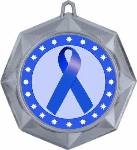 Dark Blue Ribbon Awareness 3" Award Medal #3