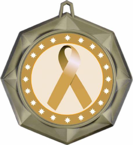 Gold Ribbon Awareness 3" Award Medal #2