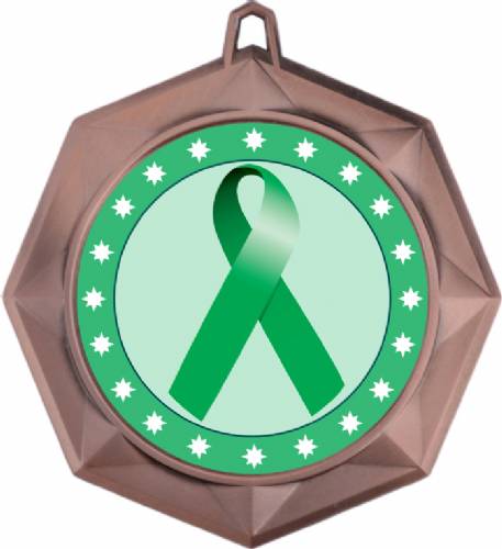 Green Ribbon Awareness 3" Award Medal #4