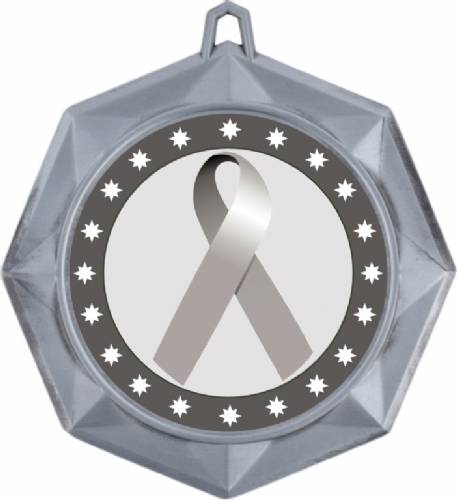 Grey Ribbon Awareness 3" Award Medal #3