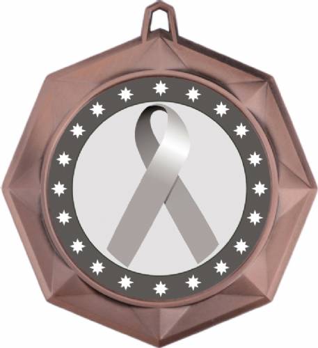Grey Ribbon Awareness 3" Award Medal #4