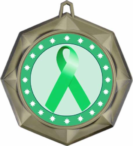 Light Green Ribbon Awareness 3 Award Medal