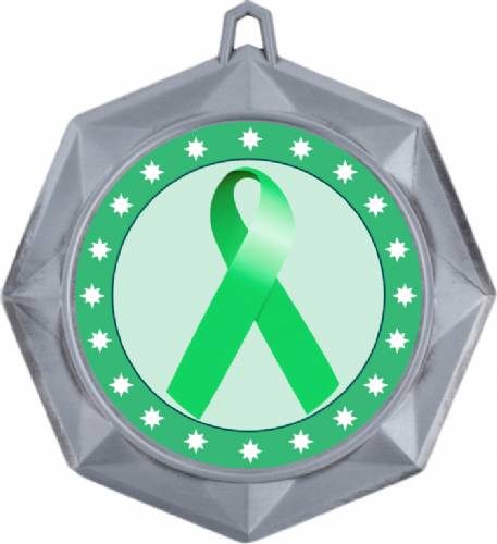 Light Green Ribbon Awareness 3" Award Medal #3
