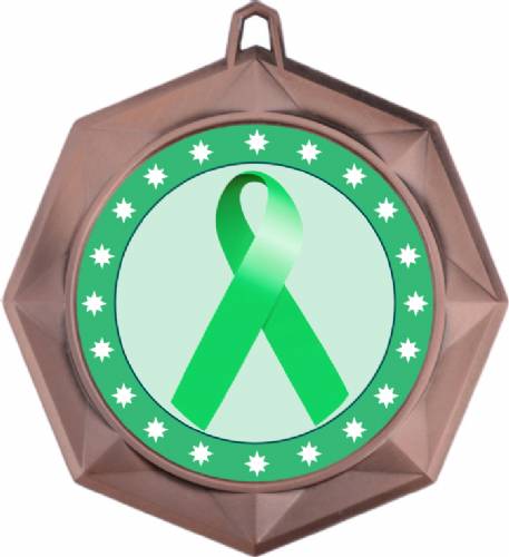 Light Green Ribbon Awareness 3" Award Medal #4