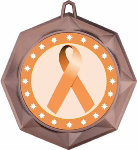 Peach Ribbon Awareness 3" Award Medal #4