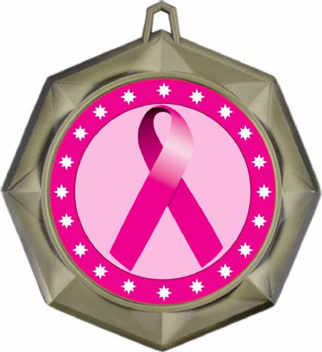 Pink Ribbon Awareness 3" Award Medal #2