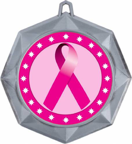 Pink Ribbon Awareness 3" Award Medal #3