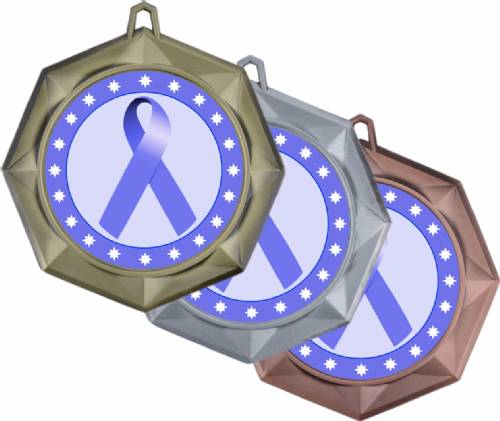 Periwinkle Ribbon Awareness 3" Award Medal