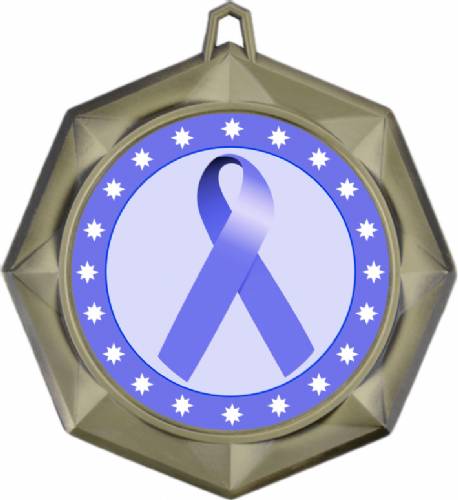 Periwinkle Ribbon Awareness 3" Award Medal #2