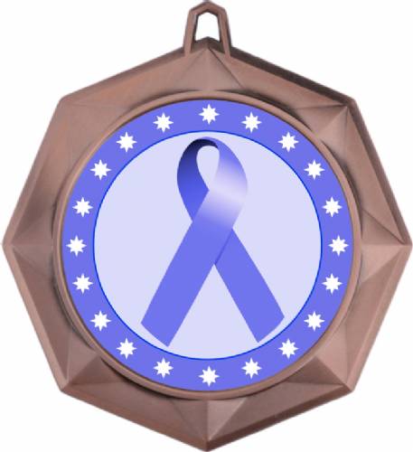 Periwinkle Ribbon Awareness 3" Award Medal #4