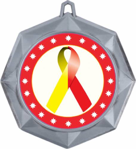Red Yellow Ribbon Awareness 3" Award Medal #3