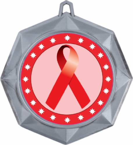 Red Ribbon Awareness 3" Award Medal #3