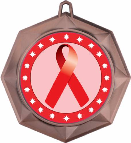 Red Ribbon Awareness 3" Award Medal #4