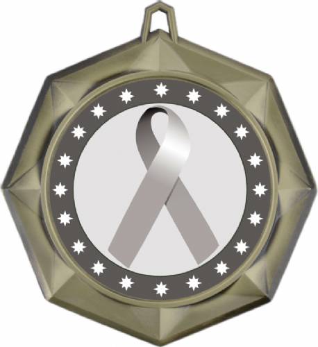 Silver Ribbon Awareness 3" Award Medal #2