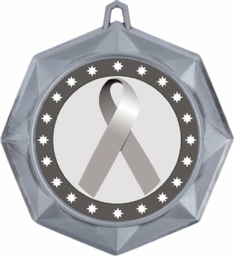 Silver Ribbon Awareness 3" Award Medal #3