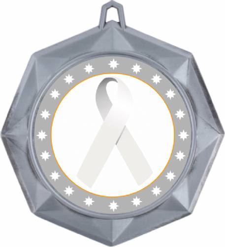 White Ribbon Awareness 3" Award Medal #3