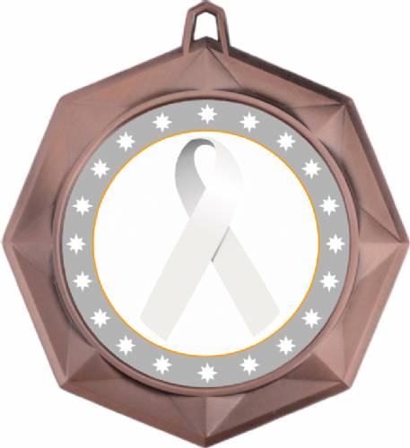White Ribbon Awareness 3" Award Medal #4