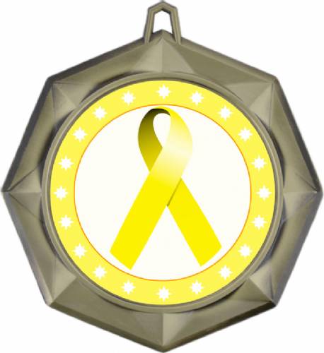 Yellow Ribbon Awareness 3" Award Medal #2