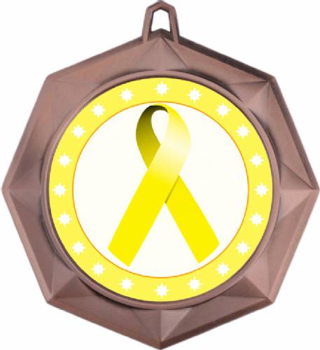 Yellow Ribbon Awareness 3" Award Medal #4