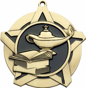 2 1/4" Super Star Series Lamp of Knowledge Award Medal #2