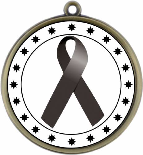Black Ribbon Awareness 2 1/4" Award Medal #2