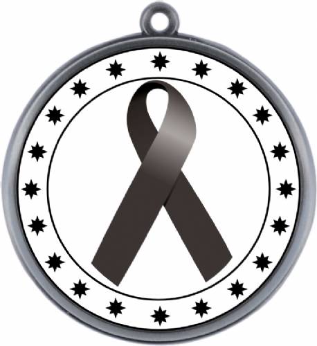 Black Ribbon Awareness 2 1/4" Award Medal #3
