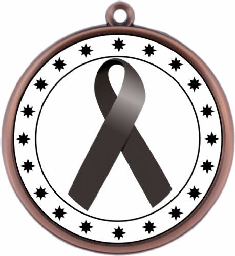 Black Ribbon Awareness 2 1/4" Award Medal #4