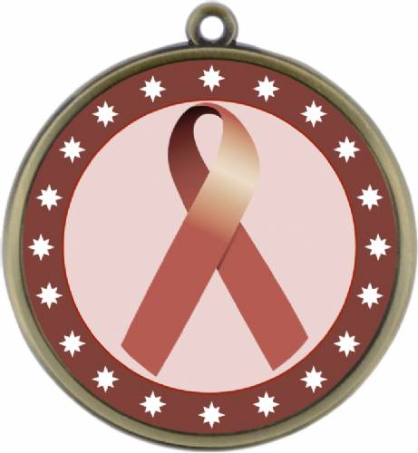 Brown Ribbon Awareness 2 1/4" Award Medal #2