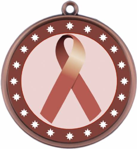 Brown Ribbon Awareness 2 1/4" Award Medal #4