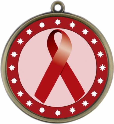 Burgundy Ribbon Awareness 2 1/4" Award Medal #2