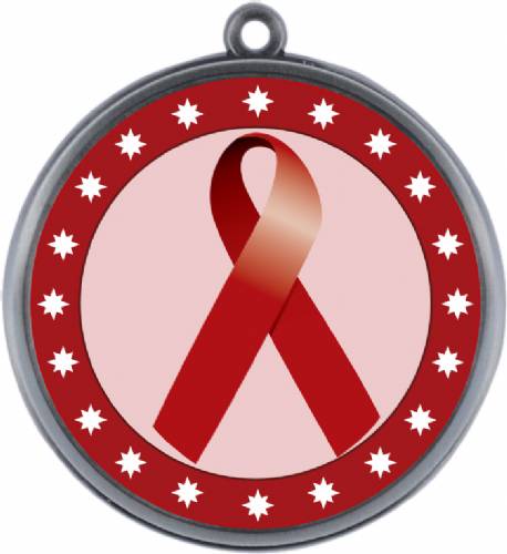 Burgundy Ribbon Awareness 2 1/4" Award Medal #3