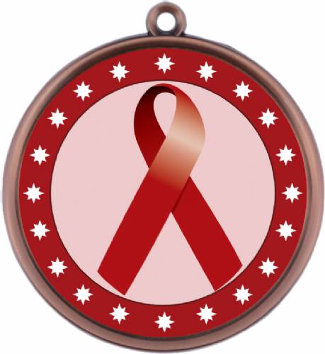 Burgundy Ribbon Awareness 2 1/4" Award Medal #4