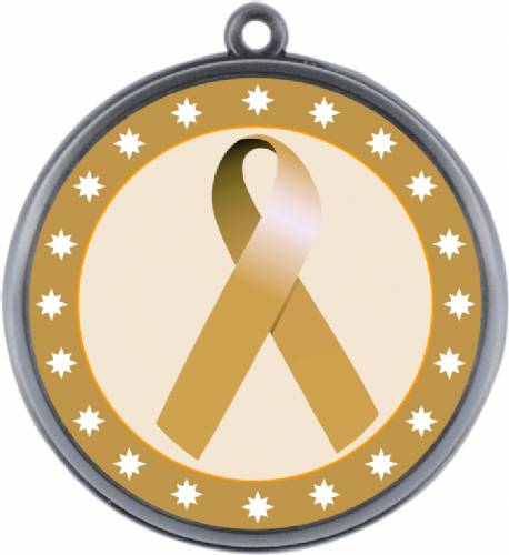 Gold Ribbon Awareness 2 1/4" Award Medal #3