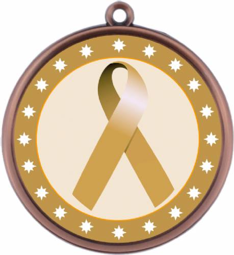 Gold Ribbon Awareness 2 1/4" Award Medal #4