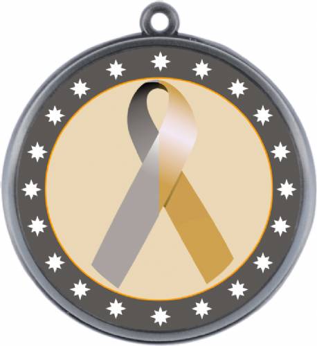 Gold Silver Ribbon Awareness 2 1/4" Award Medal #3