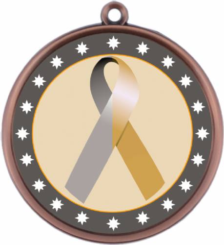 Gold Silver Ribbon Awareness 2 1/4" Award Medal #4