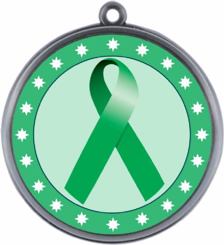 Green Ribbon Awareness 2 1/4" Award Medal #3